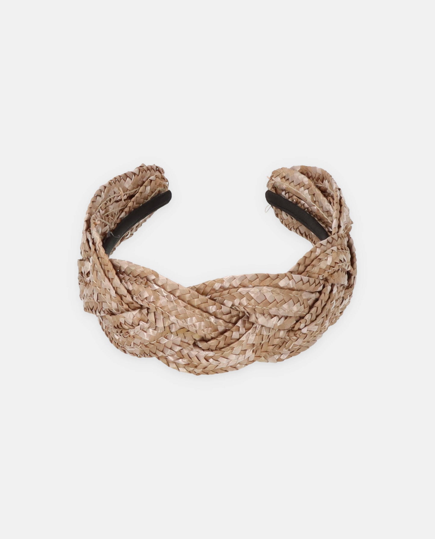 High braided straw headband