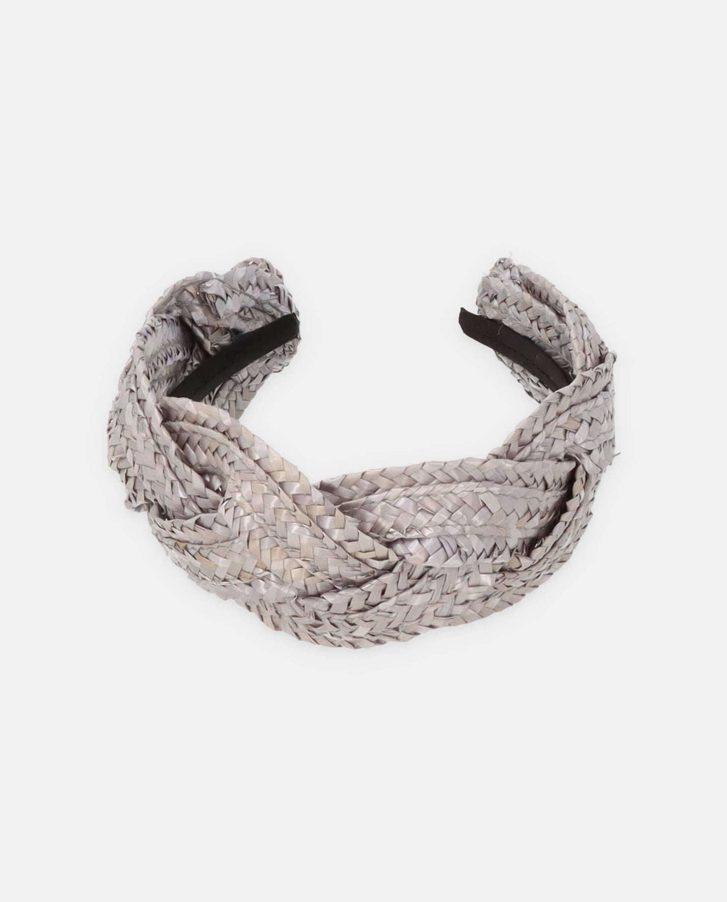 Diadema trenzada gris