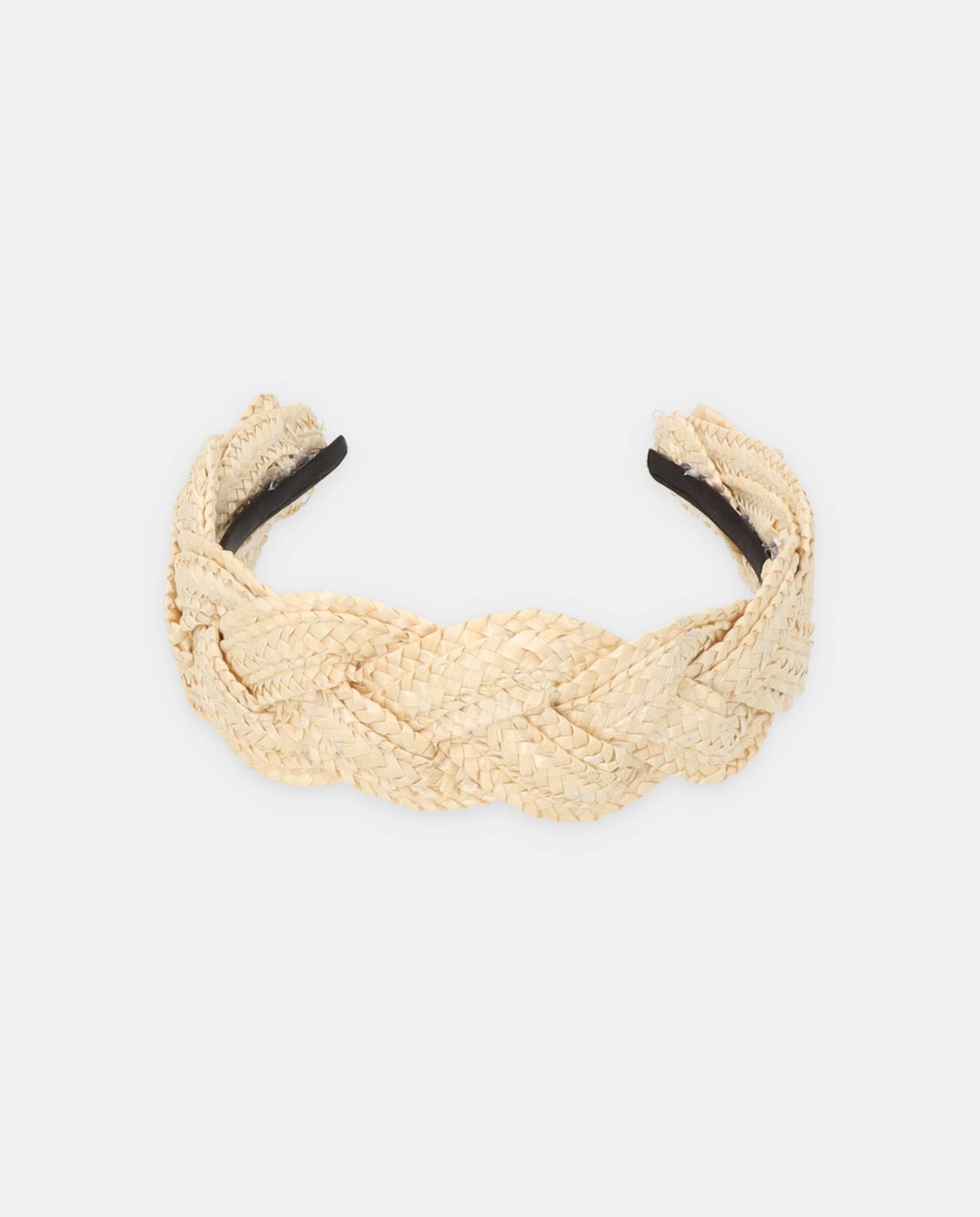 Diadema trenzada beige