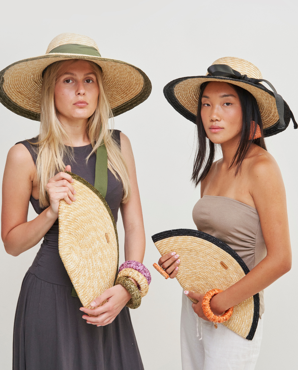 Abanicos SISI oliva y negro - sombreros cuchi Flow L y M - Zahati