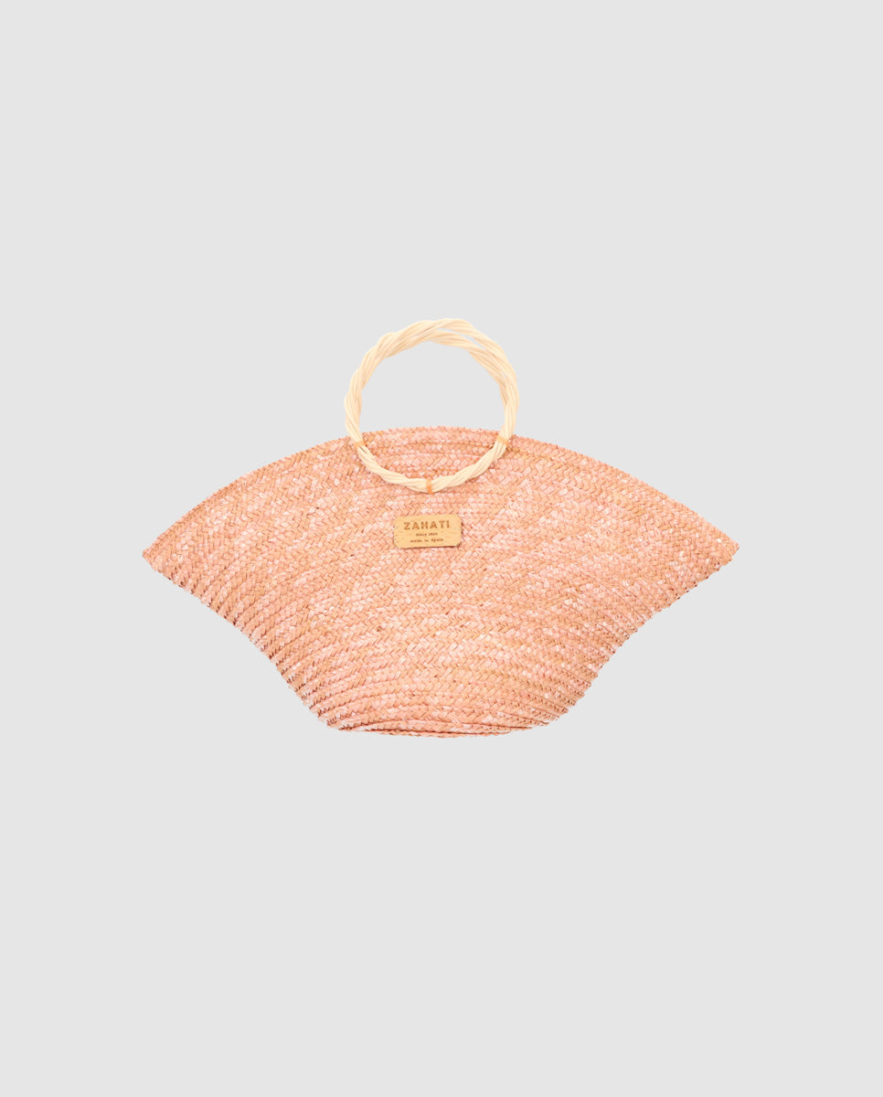 Hatbag Mini bicolor nude de paja de trigo