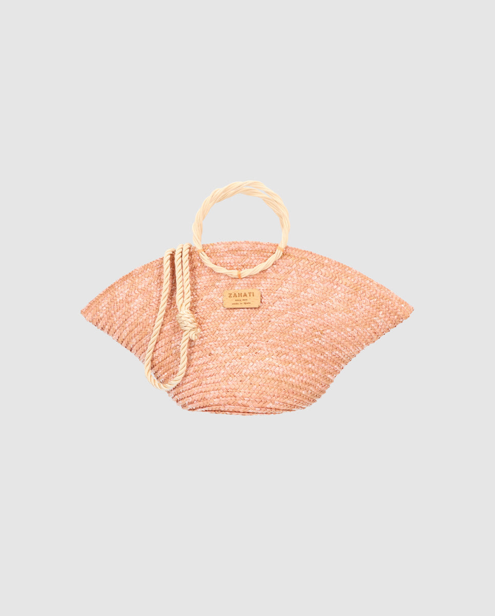 Hatbag Mini bicolor nude de paja de trigo