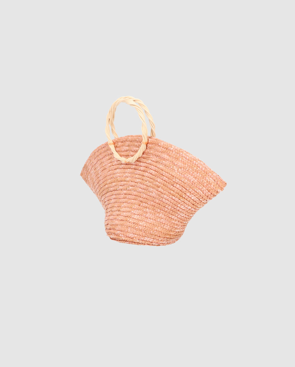 Hatbag Mini bicolor nude de paja de trigo