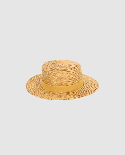 Canotier straw hat low cup brim S color