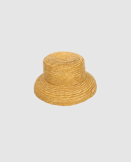 Cuchi Curved Wheat Straw Hat Brown