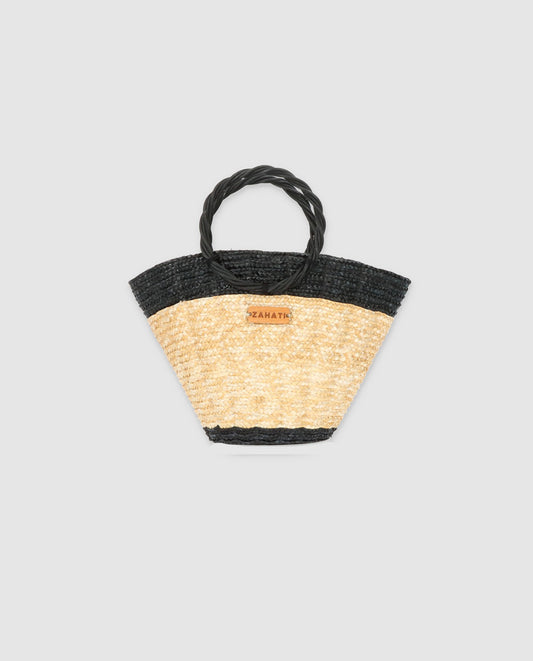 Two-tone black Mini shelly bag