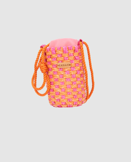 Bolso Tubito Tris-Tras Rosa + Naranja