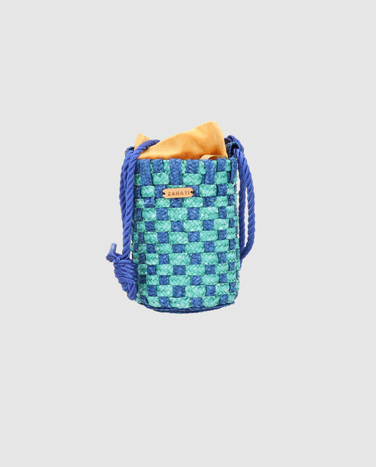 Bolso Tubito Tris-Tras Azul + Turquesa