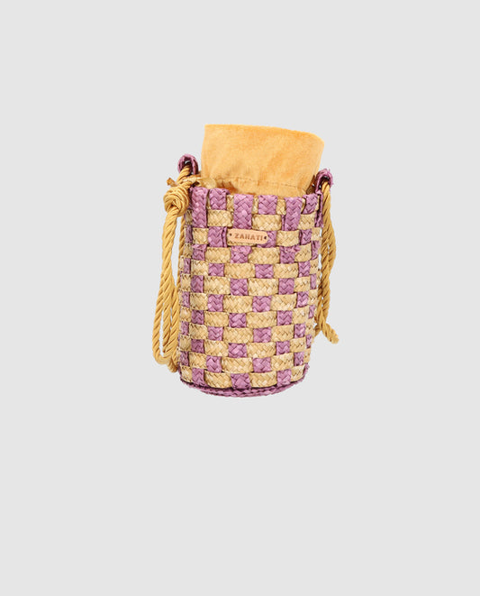 Bolso Tubito Tris-Tras Morado + Dorado