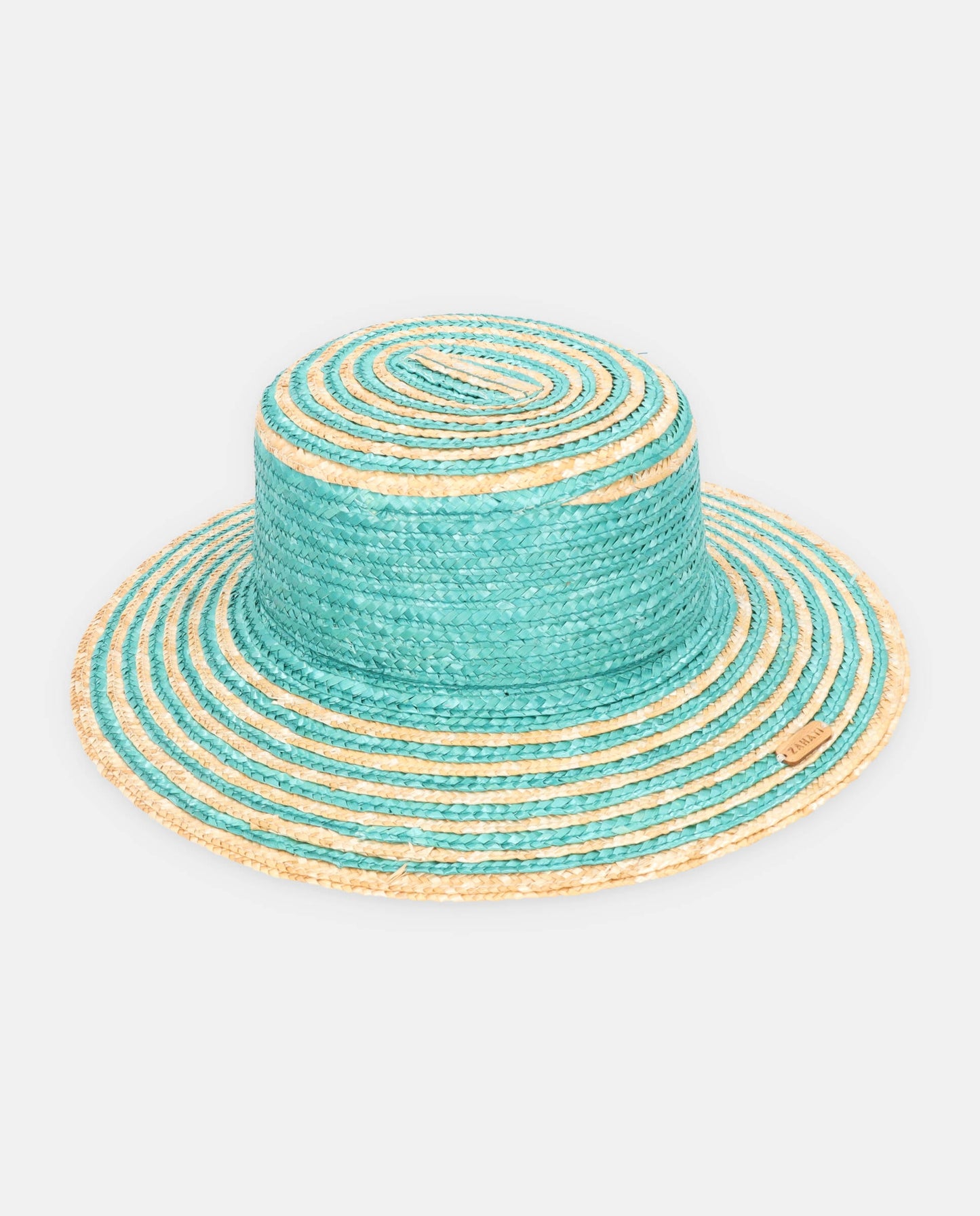 Cuchi hat spiral aqua-natural green brim S