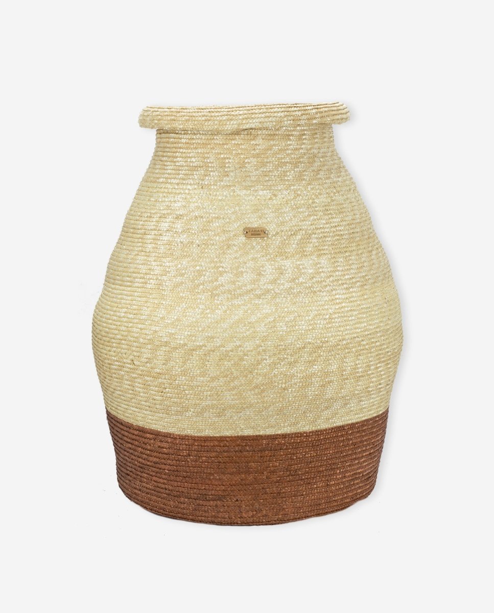 Jarrón de paja natural bicolor - ZAHATI