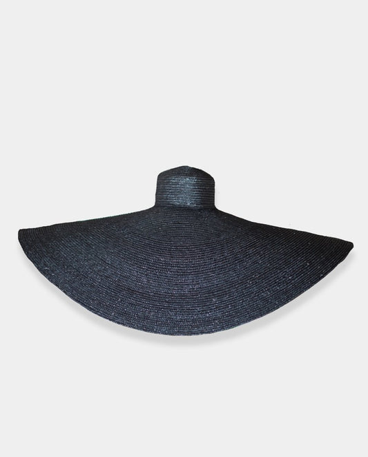 Pamela Maxi XXL de paja negro - ZAHATI