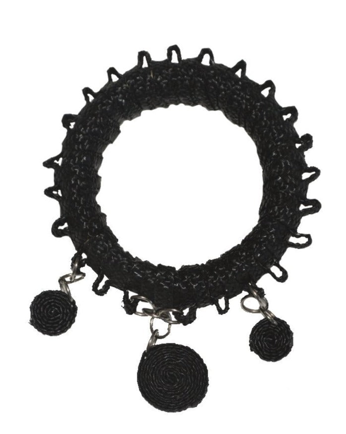 Pulsera Paja Donut negra - ZAHATI